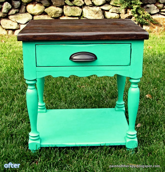 green - side table - wood top |betterafter.net