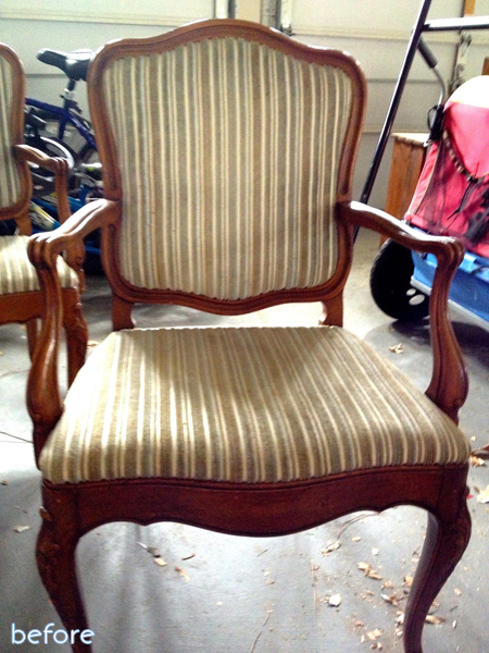 striped chair before