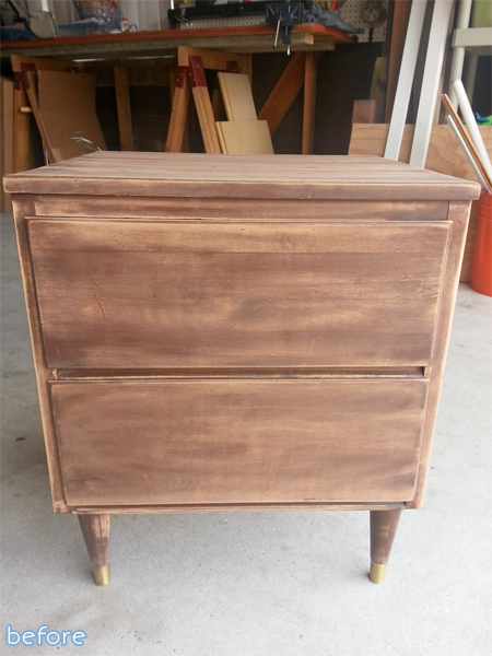 sanded wood end table