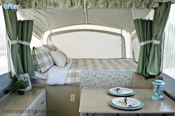 Green and Tan Camper Makeover | betterafter.net