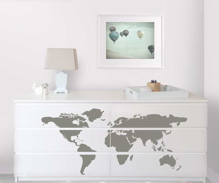 lulukuku map decal ikea dresser