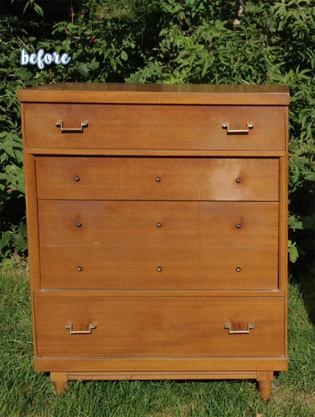 MCM Wood Stained Dresser Makeover