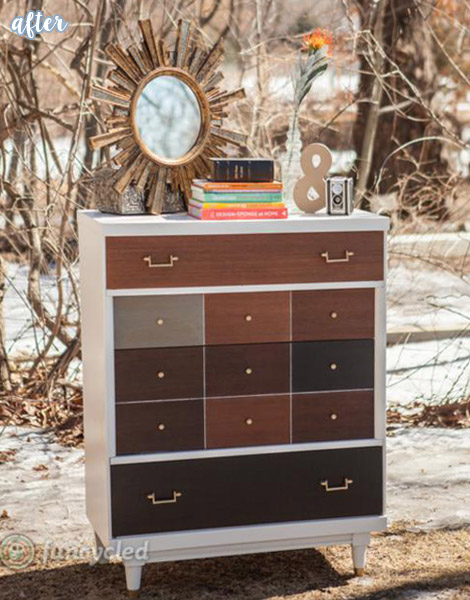 MCM Wood Stained Dresser Makeover