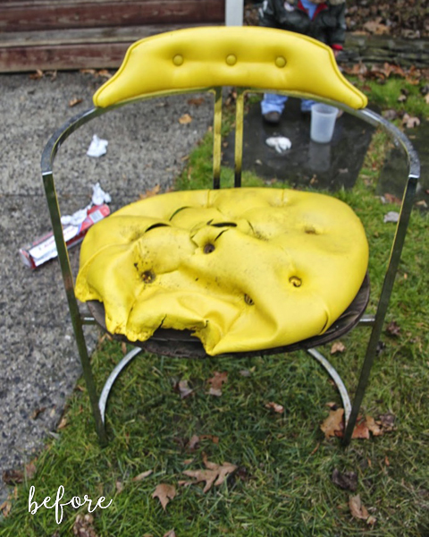 Cow Print Chair Before