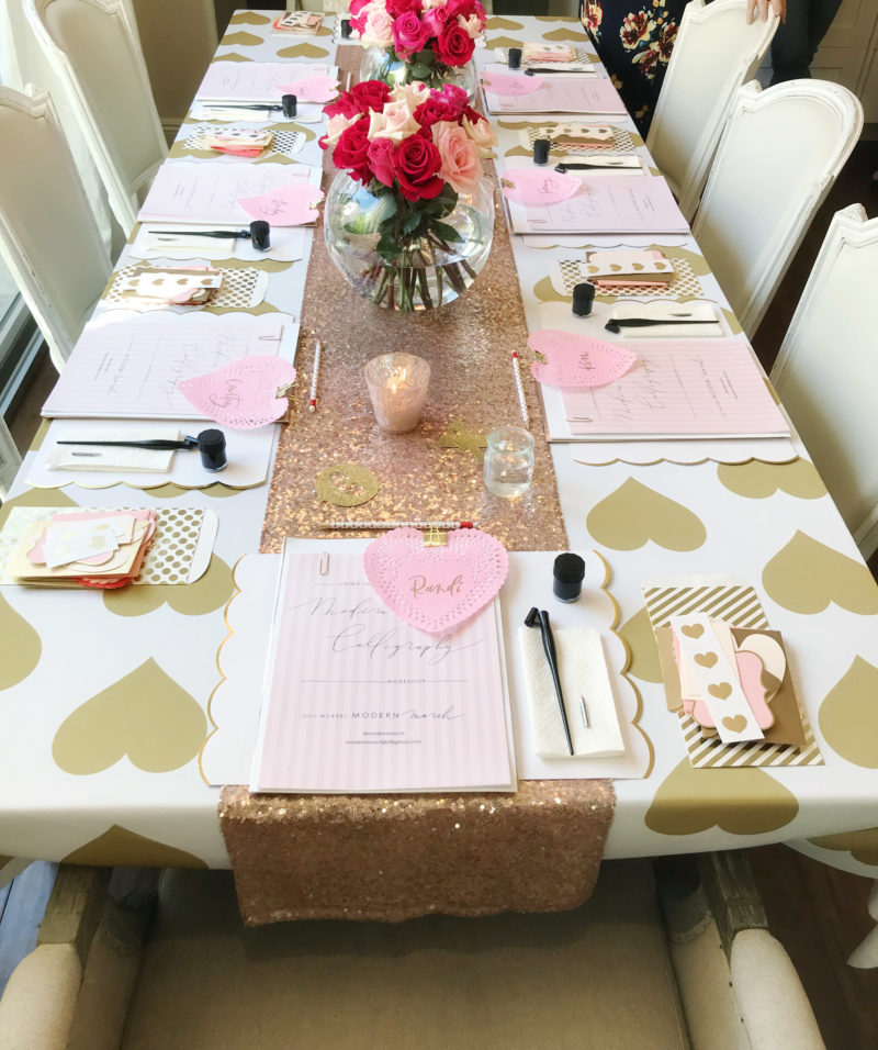 calligraphy workshop place settings