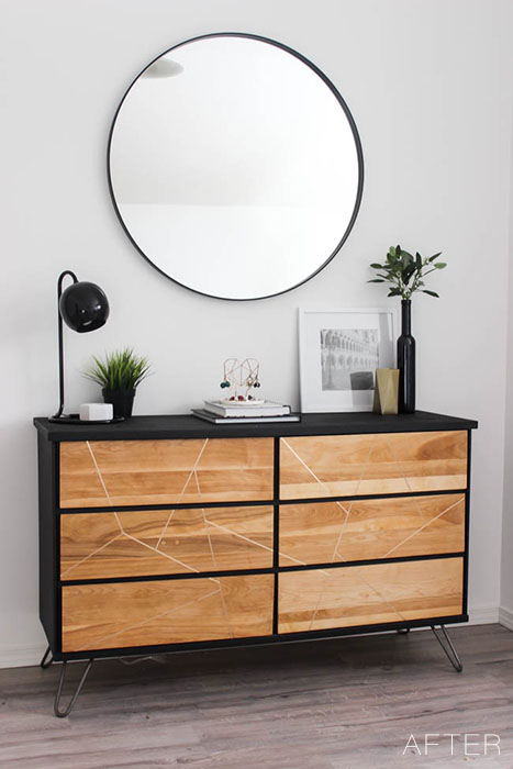 DIY gold-inlay dresser makeovers | BetterAfter.net