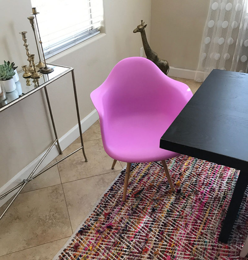 violently pink chair woof